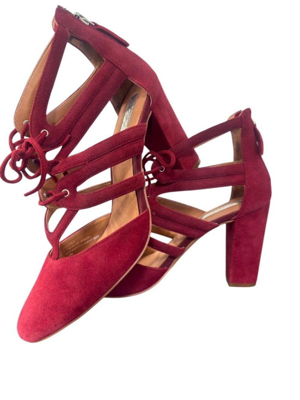 Halogen Suede Lace-Up Block Heel Sandal
